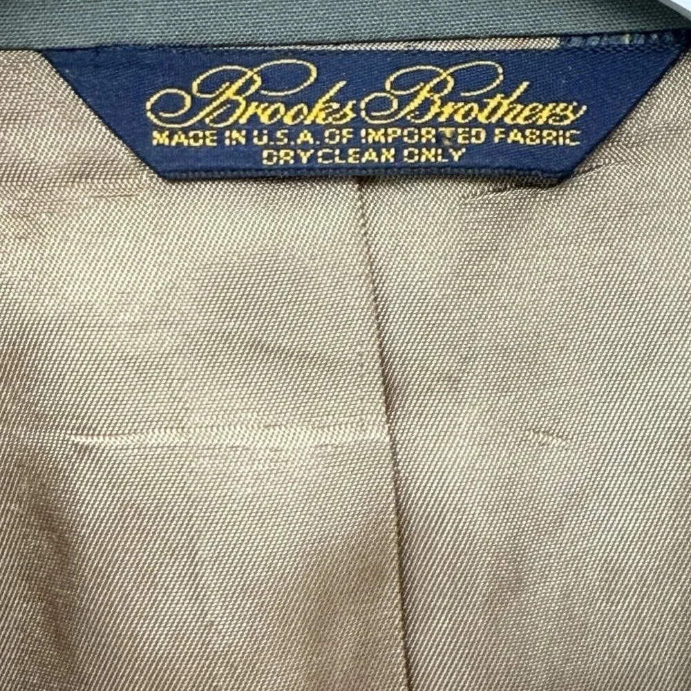 BROOKS BROTHERS  Mens Chino Blazer 41L Olive Green Classic Preppy Jacket
